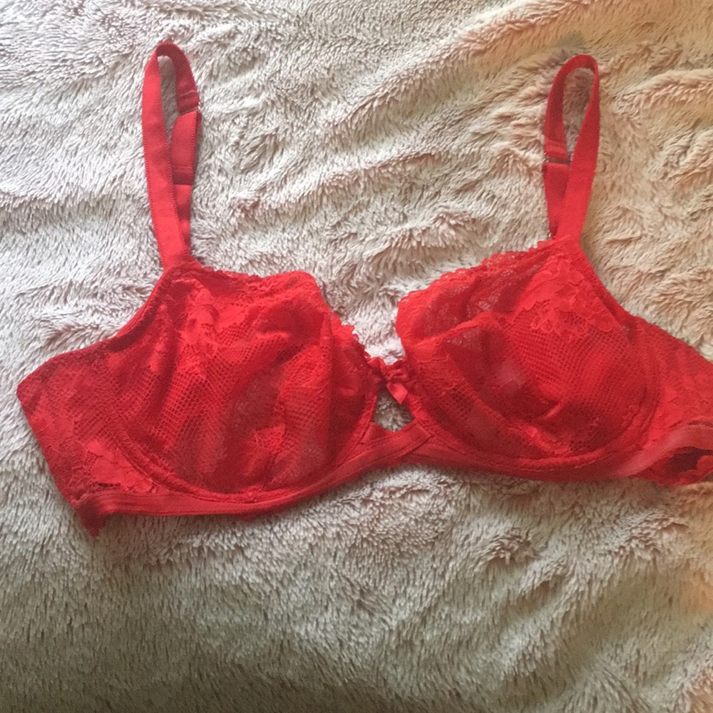 Fenty Savage red lace bra (40D)